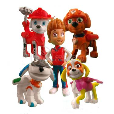 Imagem de Kit 5 Bonecos Brinquedos Patrulha Canina Com 4 Skate 13