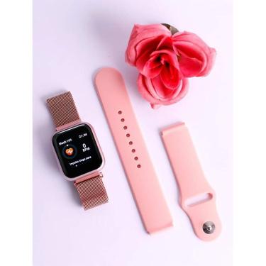 Imagem de Kit Relógio Smartwatch Rose + 2 Pulseiras + Fone Bluetooth