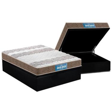 Imagem de Cama Box Baú Casal: Colchão Ortopédico Probel D33 / Ep Próintense + Base Black(138X188)