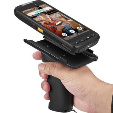 Imagem de SVANTTO Scanner de código de barras Android 12.7 cm Full-Touch, robusto PDA Android 11 com cabo de pistola, 4 + 64 GB, 1D/2D/QR Zebra Scanner SE4710, Bluetooth 5.0, WiFi, 4G LTE, NFC