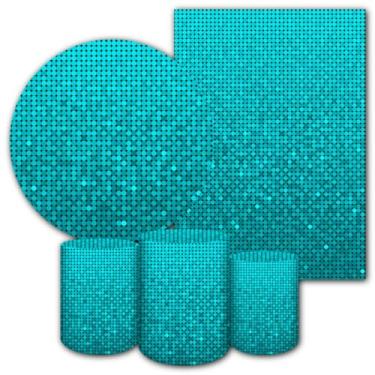 Imagem de Capas de Painéis, cilindros e Kits completos Sublimados para Festa Tema Glitter(Capas de Cilindro | 240)