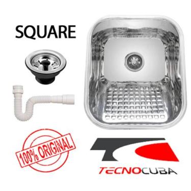 Imagem de Tanque Inox 34x40 (AÇO 304) com válvula e sifão - Tecnocuba (ORIGINAL)