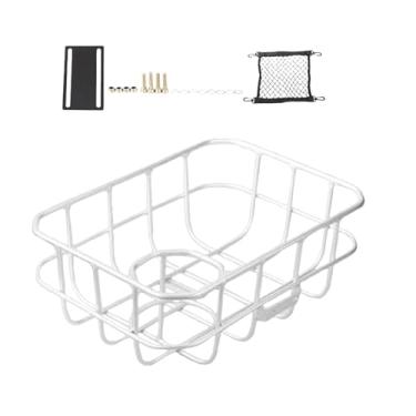 Imagem de kowaku Quadro de cesta de bicicleta, cestos, mochilas, bagagem de motocicleta, porta-bagagens dianteiro e traseiro, acessórios para ciclismo, Parafusos Brancos