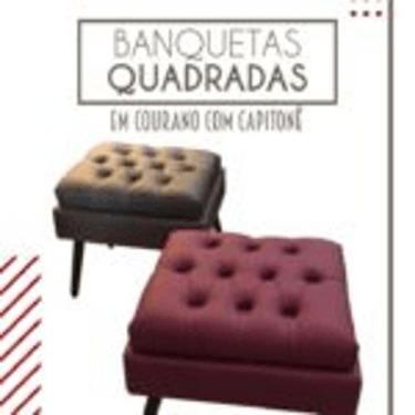 Imagem de banqueta quadrada - Barrozo Estofados, Rosa