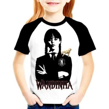Imagem de Camiseta infantil Wandinha Addams camiseta da série Wandinha - Visual 