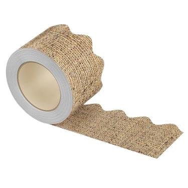 Imagem de Ｂｅｓｇａ Adesivos de borda de boletim para decoração de parede, arte à prova d'água, decoração de borda de boletim, multiuso para sala de aula, volta às, Marrom