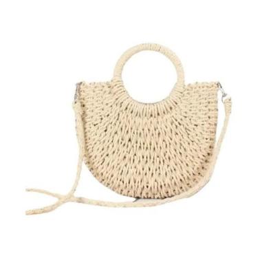 Imagem de Bolsa Feminina de Verão em Rattan e Palha - Bolsa Crossbody Pequena pa
