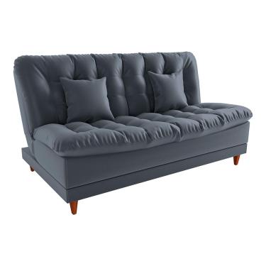 Imagem de Sofá-Cama Casal 3 Lugares Duda Veludo Cinza