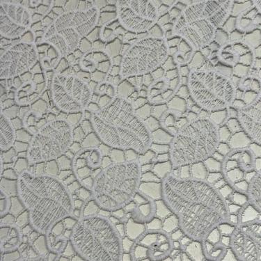 Imagem de Tecido Renda Guipir Branca Folhas 1,30m Para Vestidos Femininos e Roup