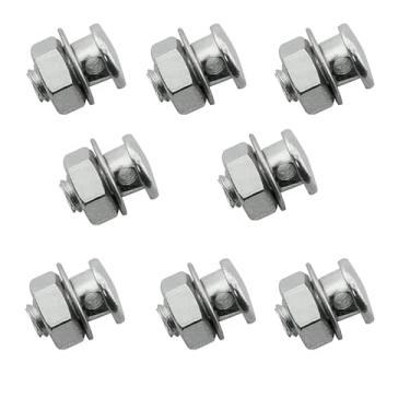 Imagem de ZHYOHEN 8 peças 12,5 mm de comprimento de cabo de freio de bicicleta com porca e arruela fixadores de linha de portão de liga de ferro para trava de motocicleta