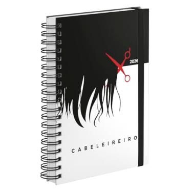 Imagem de Agenda De Serviços Plus 2026 Capa Dura Cabeleireiro Corte Mecha