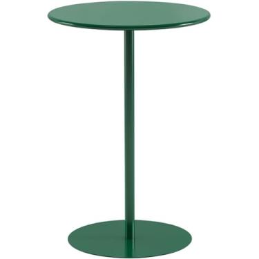 Imagem de Mesa Lateral De Metal, Mesa De Café Redonda, Mesas De Acento Modernas Para Varanda Quarto Café Cozinha E Sala De Estar, H, 60x72cm(23.6x28.3in)