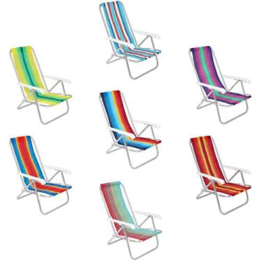 Imagem de Cadeira de Praia Reclinável em Alumínio Estampas Sortidas Bel, Único