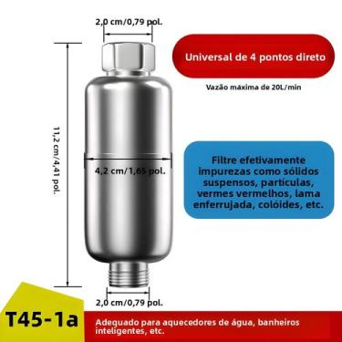 Imagem de Aquecedor De Água Em Aço Inoxidável, Filtro Frontal, Máquina De Lavar,