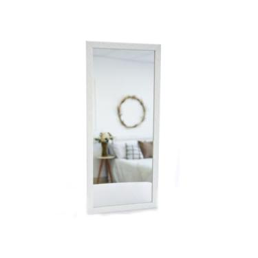 Imagem de Espelho Com Moldura Para Pendurar Na Parede 34X75CM Sala Quarto Hall Lavabo Banheiro Metade Do Corpo Preto(Branco)