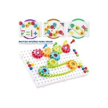 Imagem de Kit Ferramenta Infantil com Engrenagens, 98 Peças, Quebra-Cabeça Educativo, Plástico, 3+ Anos
