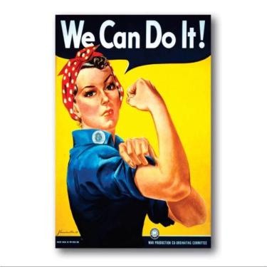 Imagem de Placa Decorativa Nós Podemos We Can Do It Frase Mdf 20x30 Cm
