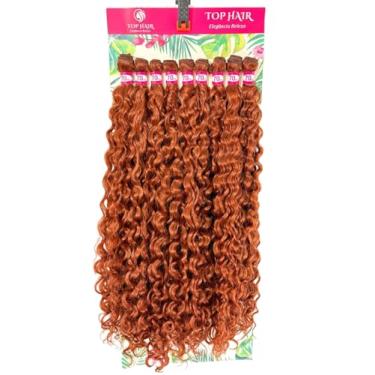 Imagem de Cabelo Cacheado Fibra Bio Humano 70cm 320g 9Telas Top Hair (350 ruivo laranja)