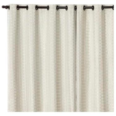 Imagem de Cortina para janelas com Blackout Pvc Com Tecido Voil Xadrez 2,00 M X 1,40 M - Modelo Premium (bege)