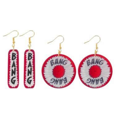 Imagem de 2 pares de brincos de cowboy Carter para mulheres da moda ocidental BANG BANG Brincos de letras Country Concert Jewelry Cowboy Carter acessórios, Zinco, Sem pedra preciosa