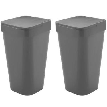 Imagem de Kit 2 Lixeira Izzy 15 Litros Cesto de Lixo Para Banheiro Cozinha Escri