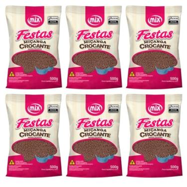 Imagem de Confeito Miçanga Brigadeiro Kit 6 Pacotes Mix