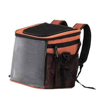 Imagem de KiBcsLic Cesta de transporte para animais de estimação, respirável, tecido Oxford, bolsa frontal para cães e gatos, para filhotes de pequeno e médio, Laranja
