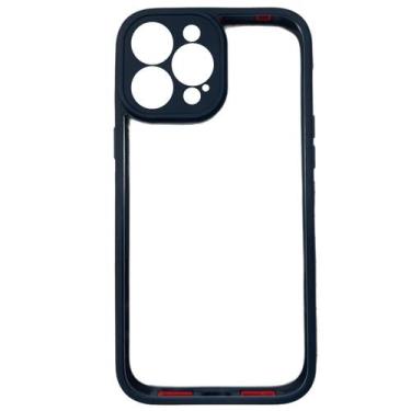 Imagem de Capa Capinha Transparente Borda Compatível Iphone 13 Pro Max - Tesla S