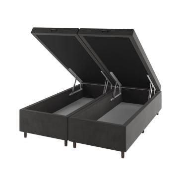 Imagem de Base Box Bau Queen Size Cairo (43x158x198cm) Grafite - Casa Giulia