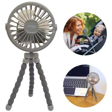 Imagem de Mini Ventilador Portátil Articulável Cinza Clingo