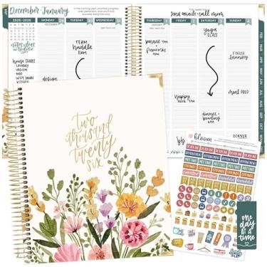 Imagem de bloom daily planners Agenda 2026 calendário de capa dura e planejador de objetivo e visão (janeiro a dezembro) - Organizador de agenda mensal e semanal - 19 cm x 23 cm - buquê bege