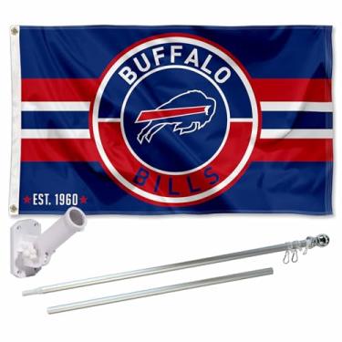 Imagem de WinCraft Buffalo Bills Patch Logo Flag Pole and Bracket Mount Kit