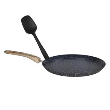 Imagem de Tapioqueira de Indução Granilite Preta 22cm + Espatula Preta