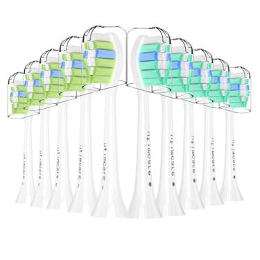 Imagem de Cabeças de escova de dentes de substituição compatíveis com escovas de dentes elétricas Philips Sonicare, refis de cabeça de escova elétrica adequadas para alças de encaixe Philips Sonic Care, pacote