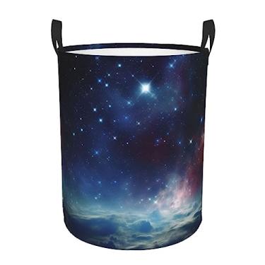 Imagem de Cesto de lavanderia com céu noturno, espaço sideral, dobrável, impermeável, cesto de armazenamento de roupas com alças, pano Oxford, organizador de brinquedos, cesta para banheiro, lavanderia, quarto