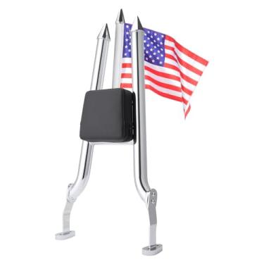 Imagem de FIASRAC Sissy Bar, almofada destacável para encosto do passageiro de 68 cm de altura adequada para Harley Davidson FLRT Freewheeler 2015-2024 Road Glide 3 FLTRT 2023 (cromada)