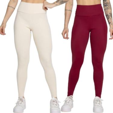 Imagem de KIT 2 Calça Legging Smart Serra e Mar Cós Alto Roupa Para Treino Academia Moda Fitness-Feminino