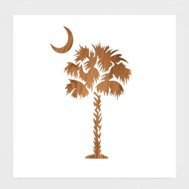 Imagem de STENCILAIR South Carolina Palmetto Moon & Palm Tree Stencil, reutilizável e resistente, 21,6 cm x 28 cm, modelo de arte personalizado State Pride, branco, B07H3CNQRG