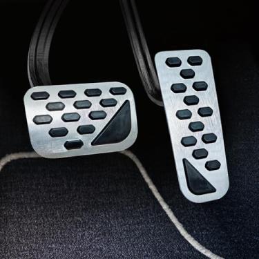 Imagem de TDOFYH Capa de pedal de carro nova para Jeep Grand Cherokee 2024 2025 liga de alumínio sem perfuração Capas de pedal de freio e acelerador de alumínio 2 peças (prata)