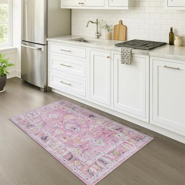 Imagem de Fame Rugs Tapete Oushak moderno rosa 2'5x13, vintage turco colorido oriental antigo inspirado tapetes longos corredores, sala de estar de luxo quarto (995PP, 2'5 x 13'1)