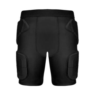 Imagem de Generic Calças protetoras acolchoadas para futebol, shorts de compressão leves e versáteis, proteção para quadril para skate e rúgbi para meninos, L