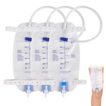 Imagem de 3 bolsas de cateter, bolsas de perna de cateter para homens, bolsa de perna, bolsa de perna de cateter, bolsas de perna para cateteres, bolsas de urina para homens, suprimentos de cateter, válvula