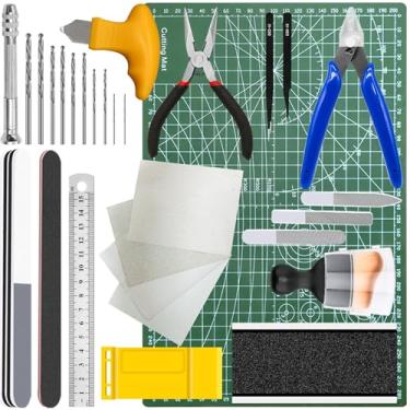 Imagem de Yauhar 20 peças Gundam Kit de ferramentas de modelagem, conjunto de artesanato para carros, aviões, edifícios, modelos de robôs reparando e fixando