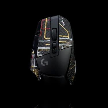 Imagem de Hokeyio Fita aderente para Logitech G502X Lightspeed Plus - antiderrapante, controle aprimorado, resistência ao suor, melhora a aderência FPS Gaming e a proteção do mouse [pré-corte] Punk Gold 0,4 mm