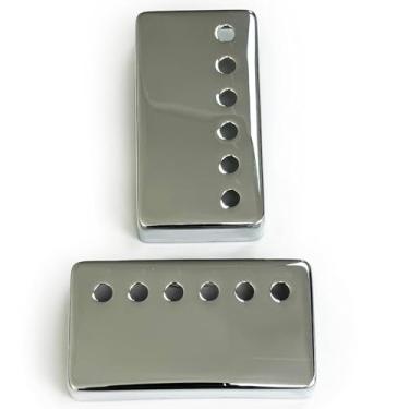 Imagem de OVSAL 2 Peças De Captadores Guitarra Humbucker Latão Com 50 Mm/52 Mm Espessura, Ponte Braço Elétrica Para Les Paul (Cromada)