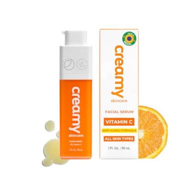 Imagem de Soro facial cremoso de vitamina C, 10% de vitamina C, soro de vitamina C para pele brilhante e radiante, tom de pele uniforme, previne o envelhecimento precoce, todos os tipos de pele, 30 ml