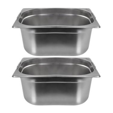 Imagem de Kit Duas Cubas Gastronomica Padrão Gn 1/2 150mm Inox com Alça Weck