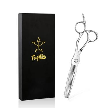 Imagem de Fengliren Tesoura profissional de corte de cabelo para corte de cabelo, tesoura de dentes de barbeiro, tesoura texturizadora, afiada, liga de aço inoxidável avançada de 15 cm para homens, mulheres