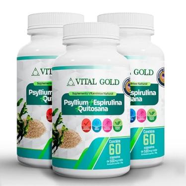 Imagem de PSYLLIUM + ESPIRULINA + QUITOSANA - 500mg (60 Cápsulas) VITAL GOLD (3)