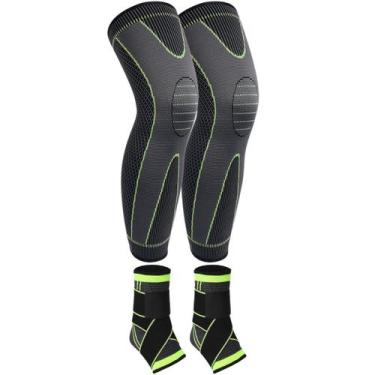Imagem de Kit 2 joelheiras + 2 tornozeleiras proteção esportiva - SWG, G(55-75KG